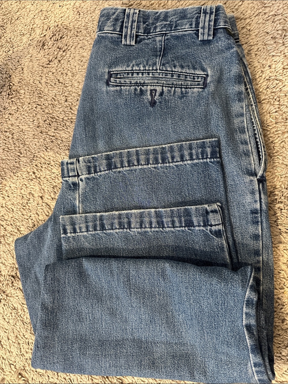 Vintage Dockers Men’s Pleated Denim Pants Chinos Stonewash Blue 33x30
